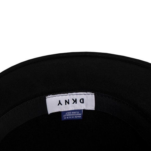 DKNY black classic wool medium width brim center dent fedora hat main image 3